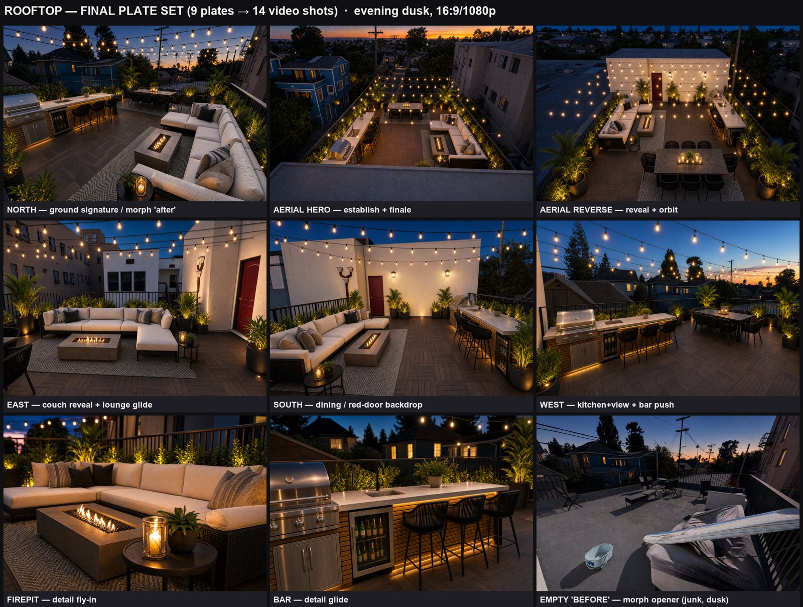 Rendered plate set of the finished rooftop design